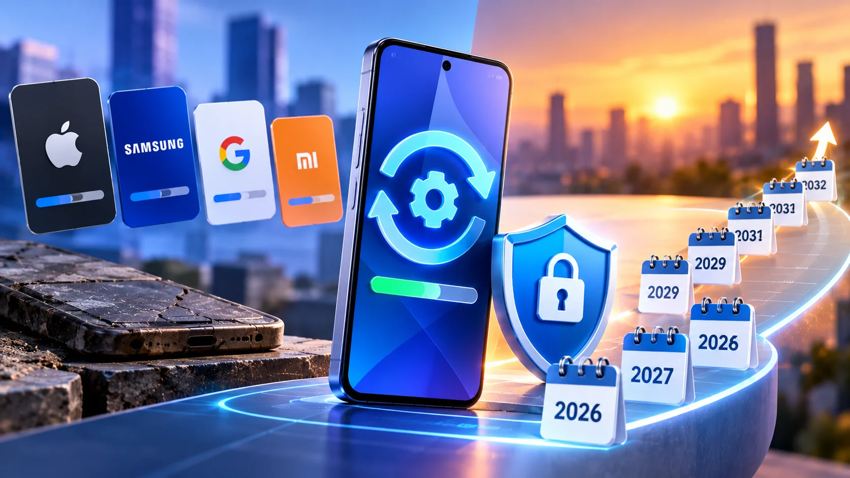 How many years do companies support their phones?