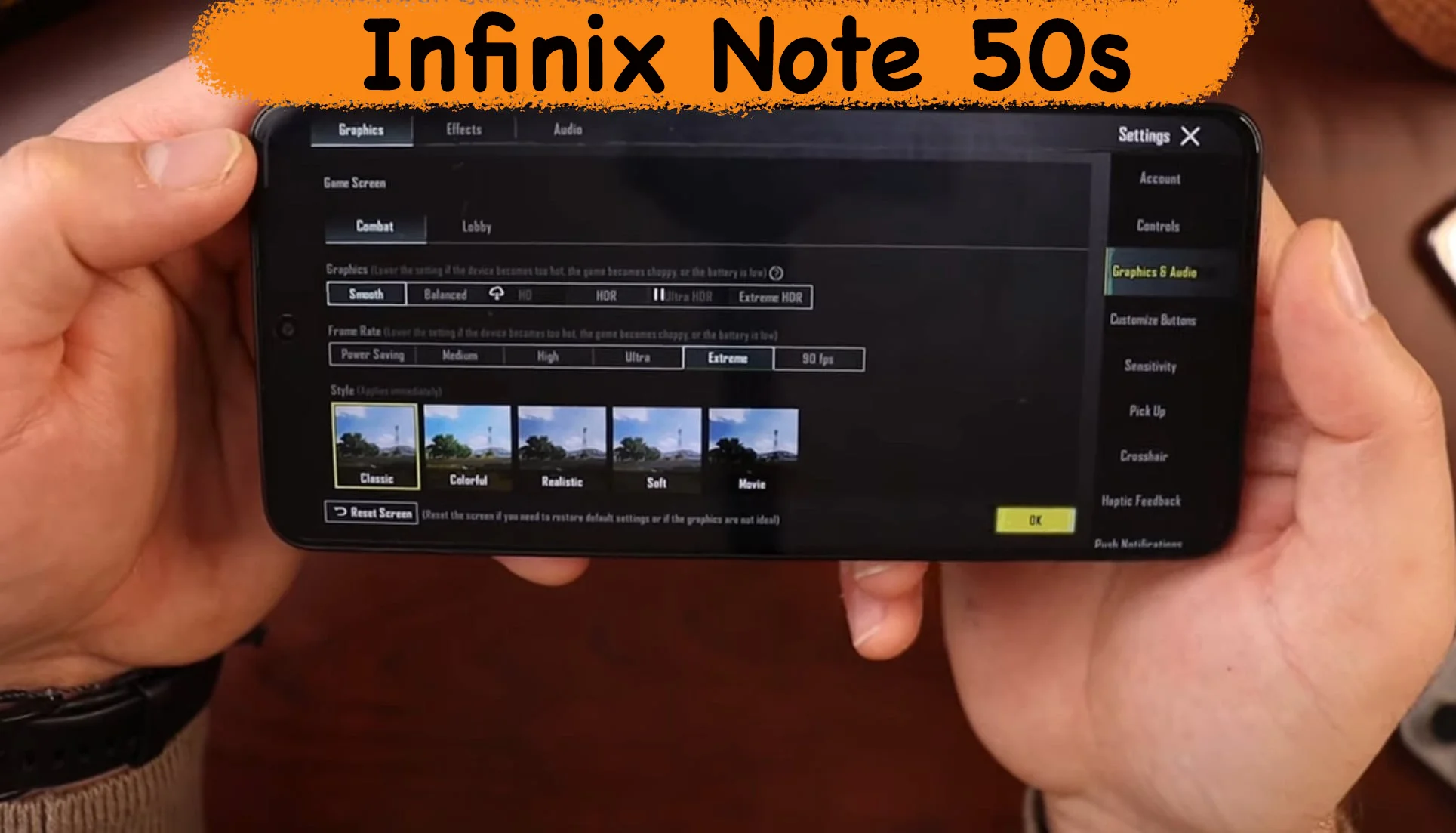 كم فريم ببجي يدعم جهاز Infinix Note 50s