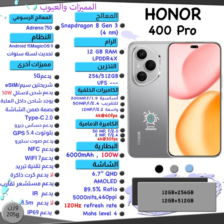 Honor 400 Pro _صورة ومواصفات