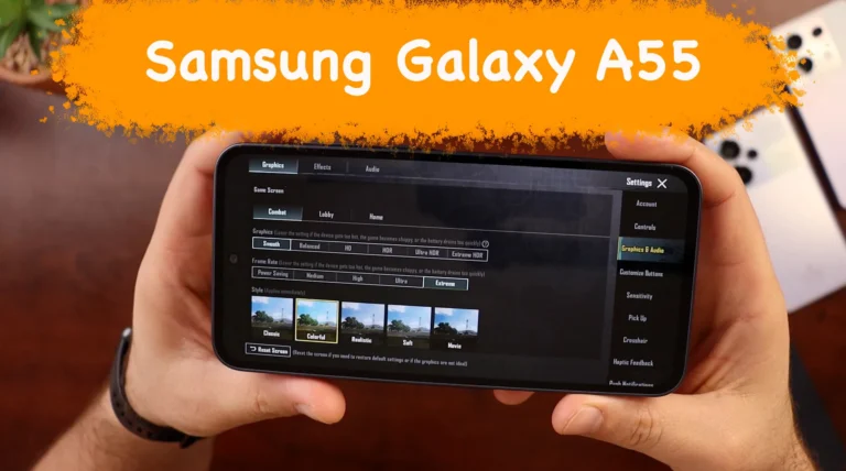 صورة عدد فريمات لعبة ببجي لجهاز Galaxy A55