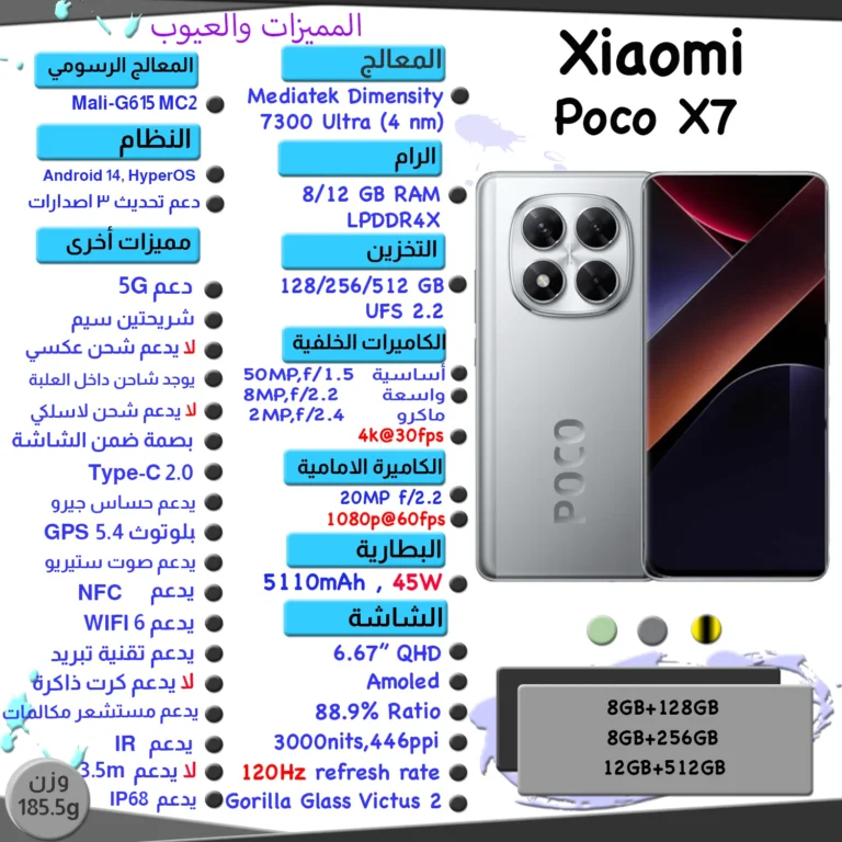 Xiaomi Poco X7_ مواصفات ومميزات
