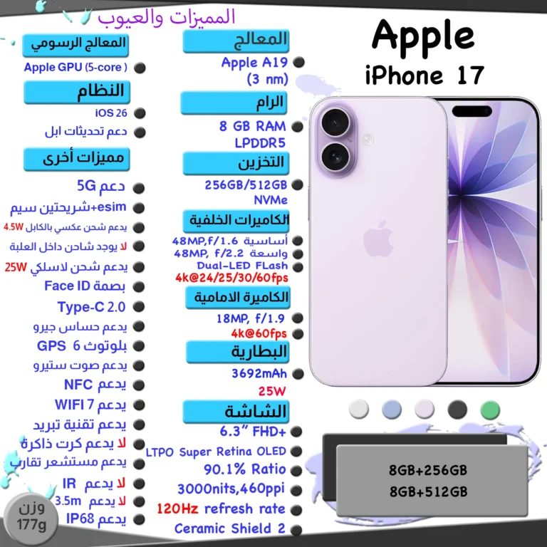 iPhone 17 مواصفات ومميزات